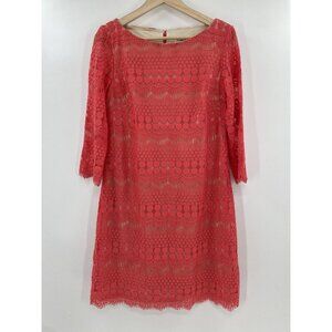 Eliza‎ J Women’s Lace Coral Orange Sheath Dress Size 6